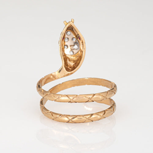 Bague 62 Bague serpent vintage en or jaune 58 Facettes G14008