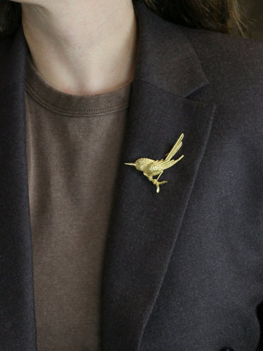 Broche Broche animalière Oiseau or jaune diamant 58 Facettes 1014.1