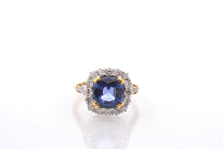 Bague 52 Bague vintage saphir de 3,48cts et diamants 58 Facettes 27457-27294