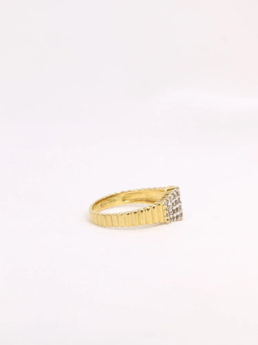 Bague 53 Bague vintage or godronné diamants 0,6 ct 58 Facettes J316