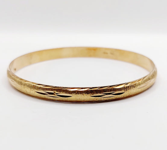 Bracelet Bracelet jonc vintage or jaune finement ciselé 58 Facettes A06349