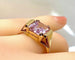 Bague 56 Bague en or rose améthyste rose 58 Facettes AB414