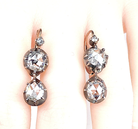 Boucles d'oreilles Boucles d’oreilles diamants taille rose 58 Facettes AB200