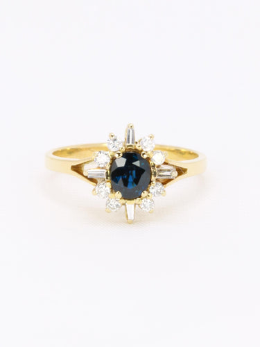 Bague 52.5 Bague marguerite or jaune saphir diamants 58 Facettes 1CA0000011/1