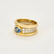 Bague 55 Bague jonc or jaune et gris, saphir et diamants 58 Facettes PER1277