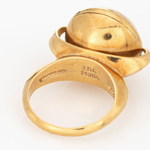 Bague 49 Bague Spinner Castelo c1976 vintage en or jaune 18 carats et diamants 58 Facettes G14028