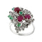 Bague ornée de rubis, d'émeraudes et de diamants