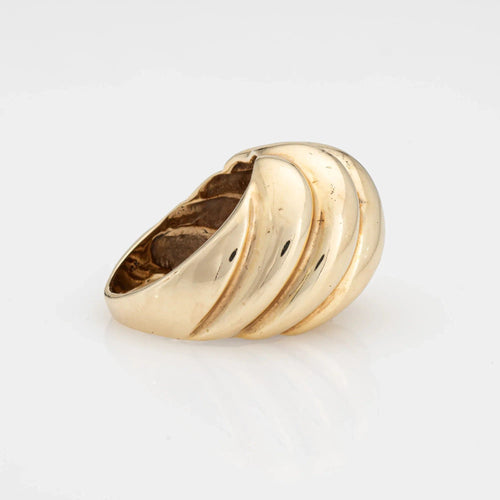 Bague 56.5 Bague en or cannelée vintage des années 70 58 Facettes G13427