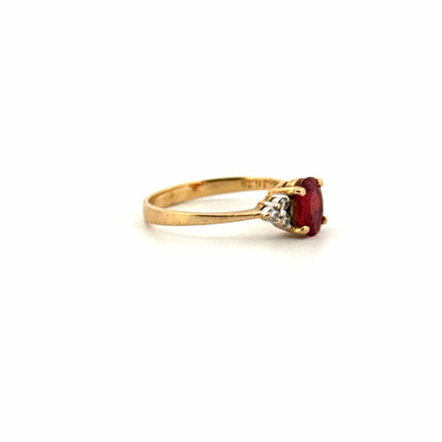 Bague Solitaire Or Jaune 18k Rubis & Diamants 58 Facettes 86-GS38386-3