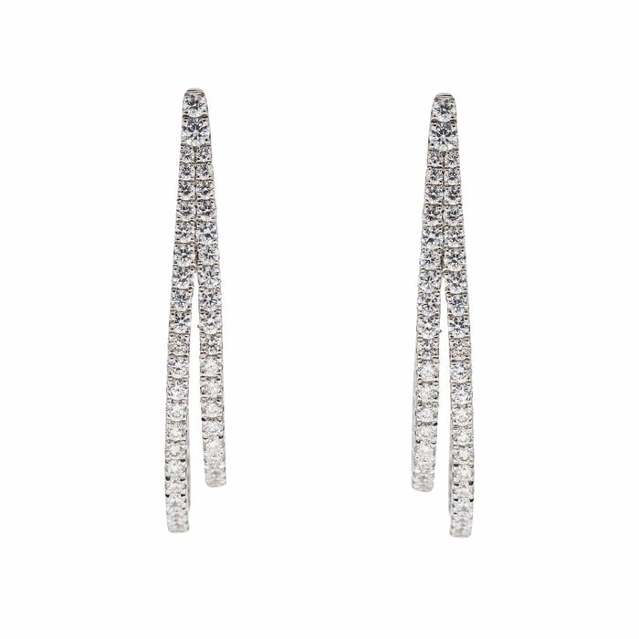 Boucles d'oreilles Boucles d'oreilles Créoles Or blanc Diamant 58 Facettes 3367807CN