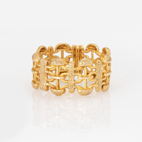 Bague 53 Bague à maillons vintage ornée en or jaune 58 Facettes G14186