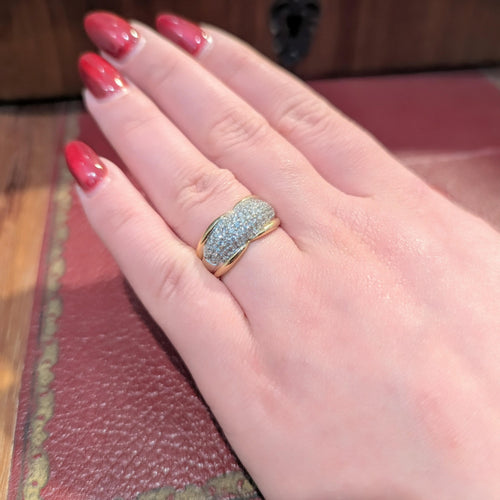 Bague 55 Bague en or jaune et pavage diamants 58 Facettes 29872