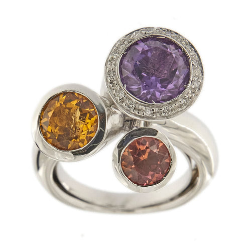 Bague 55 Bague avec pierres précieuses et diamants 58 Facettes 34070