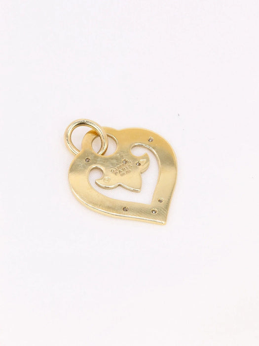 Pendentif OJ PERRIN - Pendentif coeur or jaune diamants 58 Facettes J614