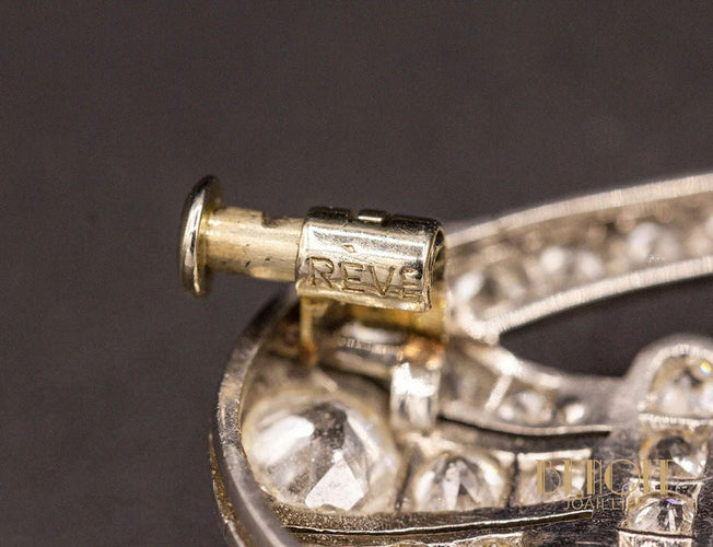 Broche Broche Art Déco Platine Diamants Perle Fine 58 Facettes A9387