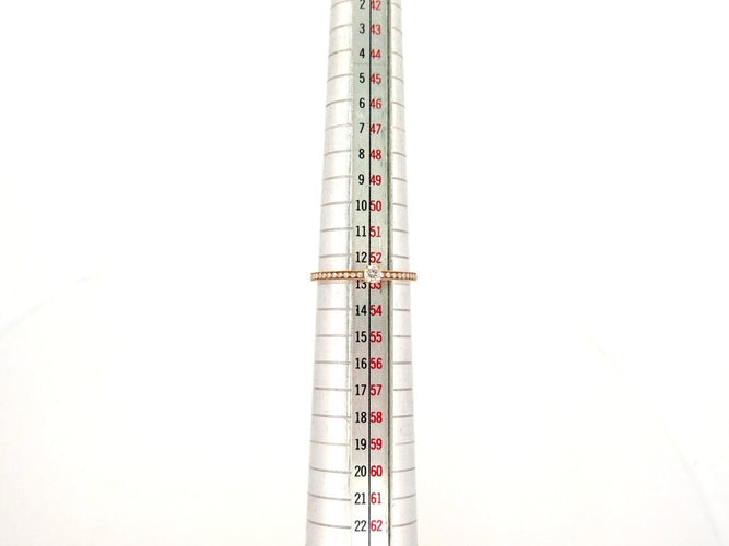 Bague 53 bague VANRYCKE solitaire pavee diamants en or rose 18k t53 58 Facettes 270294