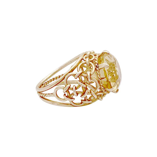 Bague 52 Bague vintage or jaune, citrine. 58 Facettes 35067