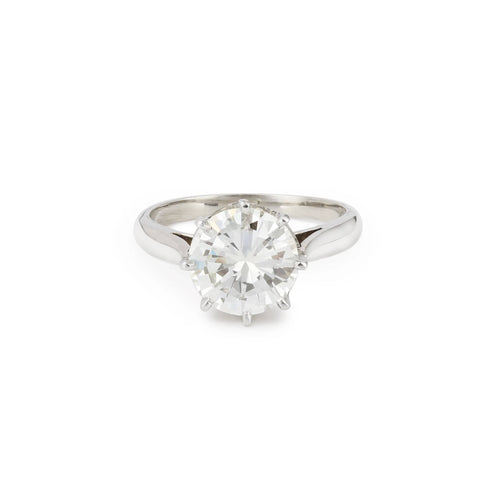 Bague 52 Bague Solitaire platine, or gris, diamant 2.40 cts (Certificat) 58 Facettes BD203
