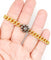 Bracelet Bracelet or jaune et argent, marguerite ornée de diamants 58 Facettes A05479