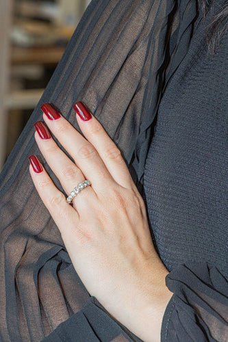 Bague 59 Bague Alliance Or blanc Diamant 58 Facettes 3090582CN