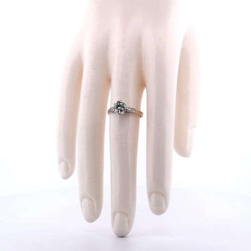 Bague 54 Bague ancienne en platine avec diamants 58 Facettes