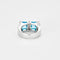 Bague 52 Bague or blanc avec 2 Aigue-Marines centrale sertie de diamants 58 Facettes 1-0000101/1