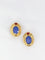 Boucles d'oreilles Clips d’oreilles en or, verre bleu, cornaline 58 Facettes 523