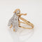 Bague 51 Bague vintage en or jaune et diamants avec abeille 58 Facettes G13913