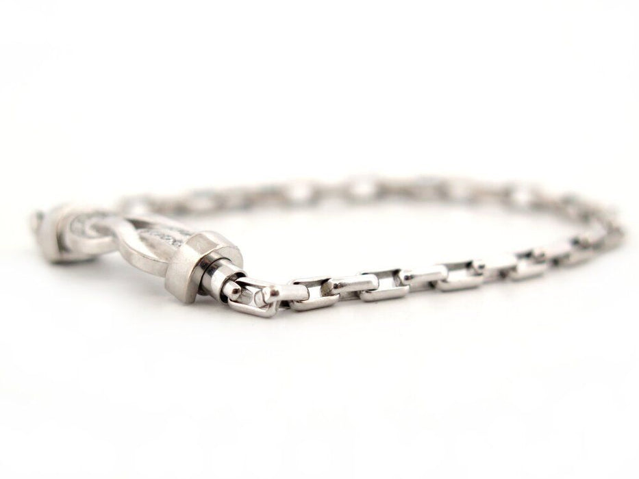 FRED infinite chance bracelet mm diamonds & white gold chain + green cable