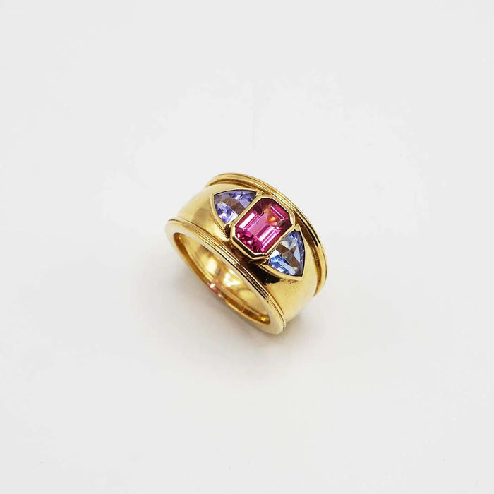 Bague 57 Theo Fennell - bague tanzanite et tourmaline rose 58 Facettes