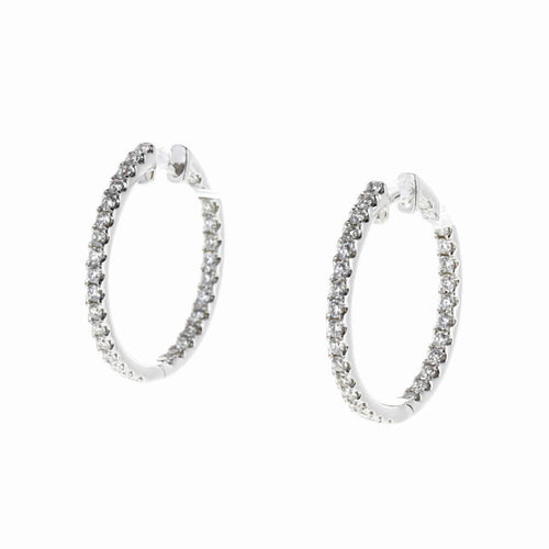 Boucles d'oreilles Boucles d'Oreilles Créoles Or Blanc et Diamants 58 Facettes 2.18048