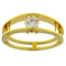 Bague 53 Bague solitaire en or jaune avec diamant taille brillant de 0,52 ct certifié HRD 58 Facettes G3762