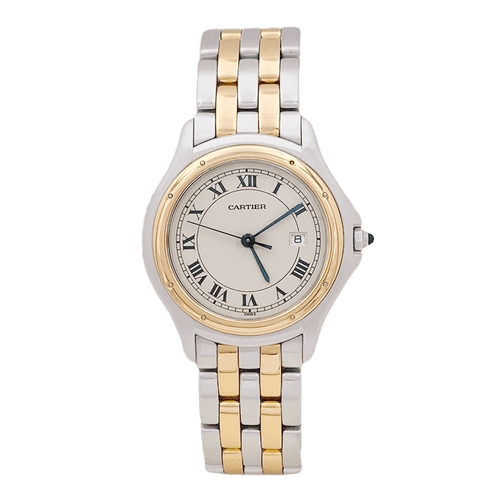 Montre Montre Cartier "Panthère Cougar" en or jaune et acier. 58 Facettes 34090