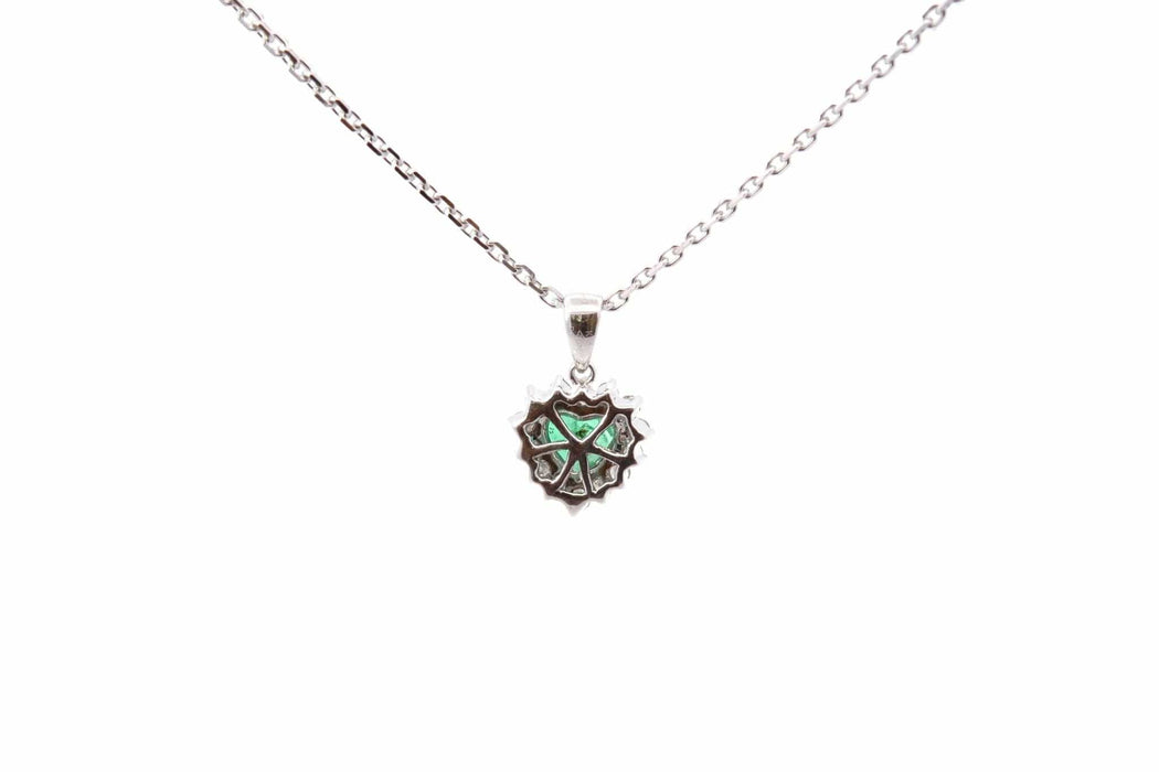 Collier Chaine pendentif émeraude et diamants en or 58 Facettes 25948