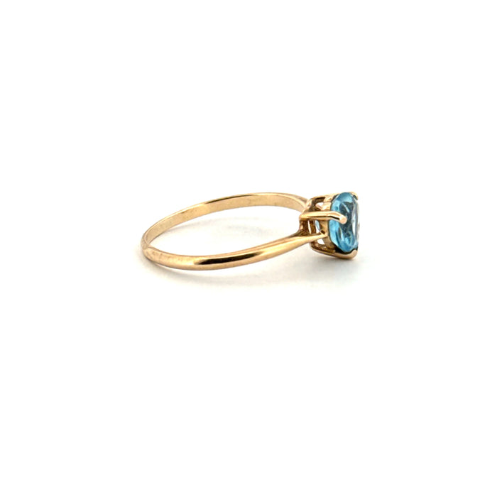 Solitaire Yellow gold and topaz