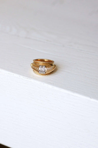 Bague 55 Bague fil vintage or rose et diamants 58 Facettes