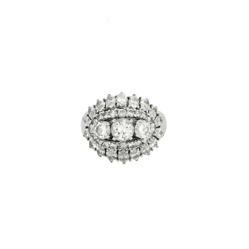 Bague 55 BAGUE "DOME" OR BLANC ET DIAMANTS 58 Facettes BO/230063/
