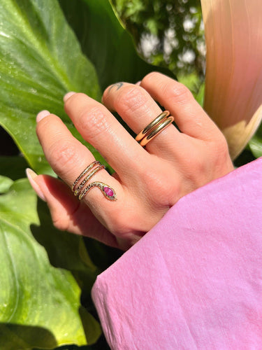 Bague 54 Bague Serpent Marquise Rose 58 Facettes