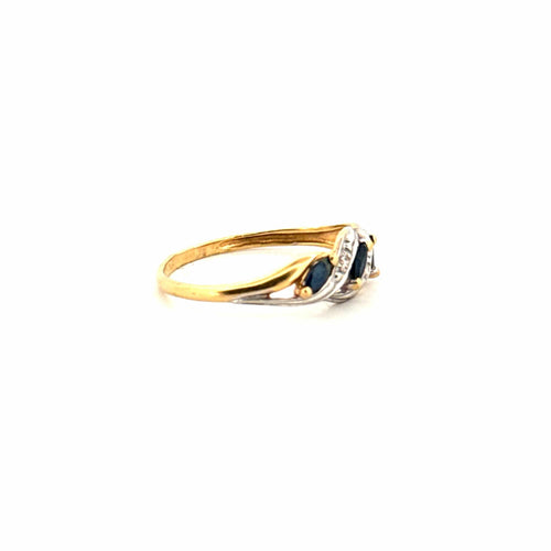 Bague 53 Bague or jaune saphirs et diamants 58 Facettes 72-GS38396-3