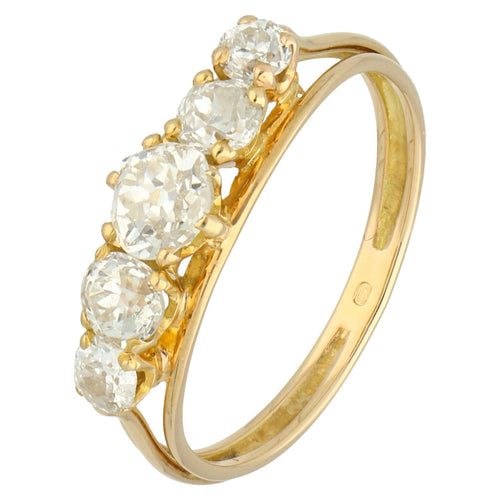 Bague 62 Bague en or jaune 18 carats avec diamants 58 Facettes E51D8F429E3543D4A1F9C65226B65A6E