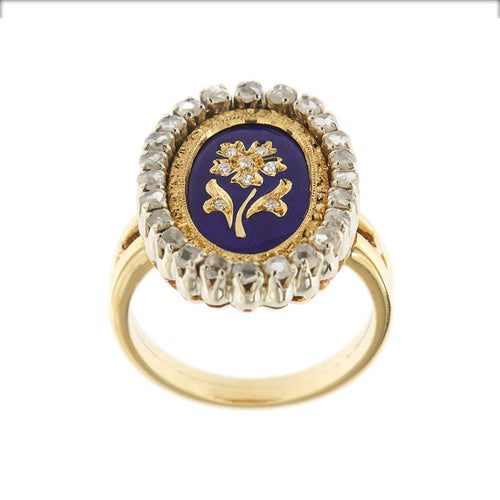 Bague Bague émaillée avec diamants 58 Facettes 35605