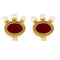 Boucles d'oreilles Paire de boucles d'oreilles en or jaune, cornaline, diamant et perles de culture 58 Facettes LP1160