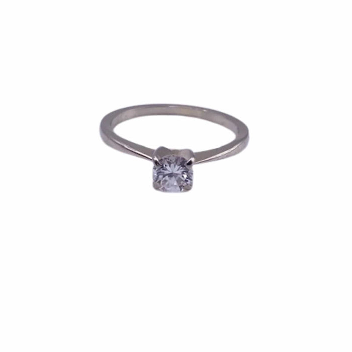 Bague 48 Solitaire Or Blanc 18k 58 Facettes 12-GS33667