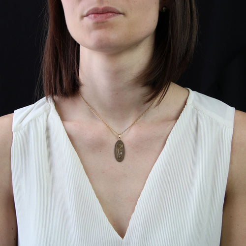 Pendentif Médaille or rose Vierge Marie stylisée 58 Facettes CVP130