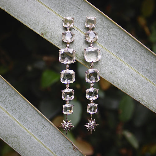 Boucles d'oreilles Boucles d'oreilles pendantes H. Stern en or 18 carats, cristal de roche et diamants Moonlight 58 Facettes A2005X