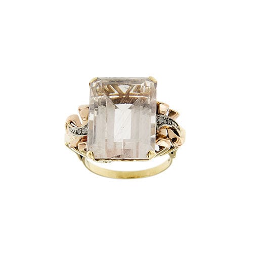 Bague 54 Bague en or trois pièces avec morganite et diamants 58 Facettes 37785