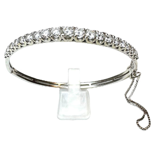 Bracelet Bracelet Tennis Or Blanc Diamants 2.5ct 58 Facettes