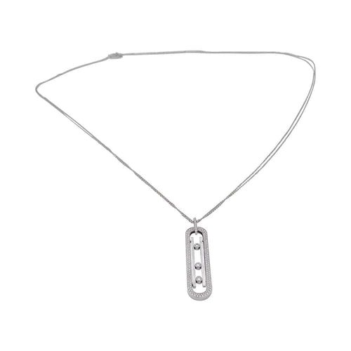 Collier Sautoir Messika, "Move 10th anniversary", or blanc, diamants. 58 Facettes 32173