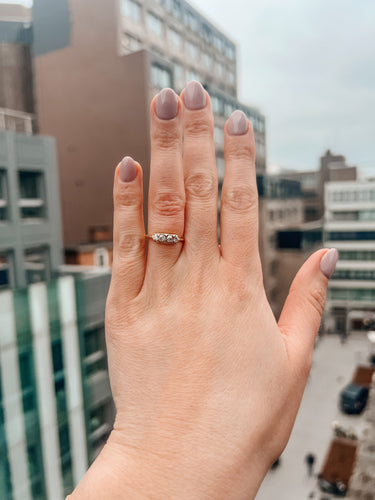 Vintage yellow gold and old mine diamond ring 