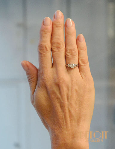 Bague 52 Solitaire platine diamants 58 Facettes A10491